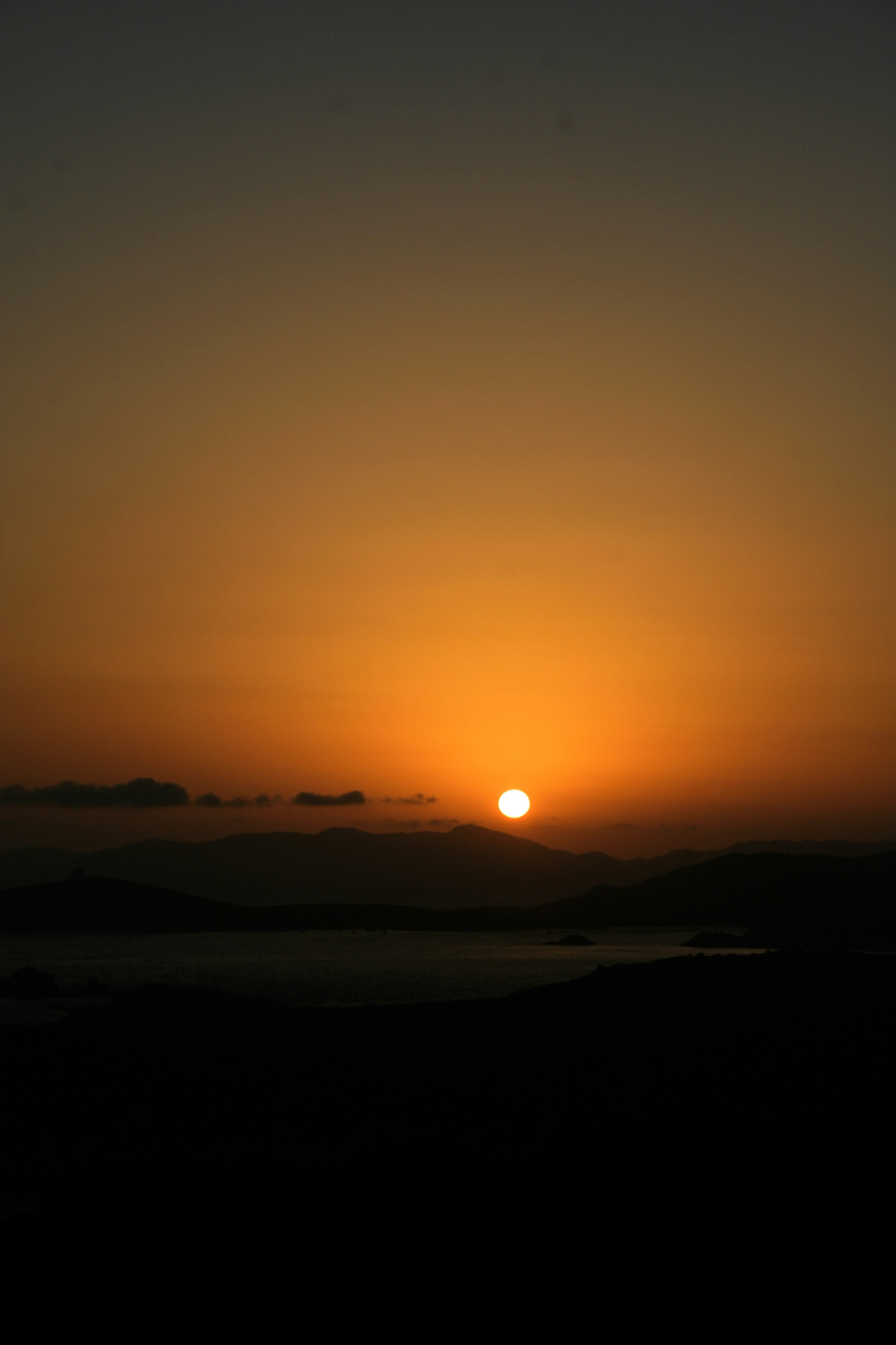 silhouette of mountains during sunset